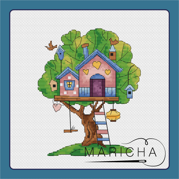 Treehouse. Spring - PDF Cross Stitch Pattern