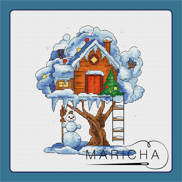 Treehouse. Winter - PDF Cross Stitch Pattern