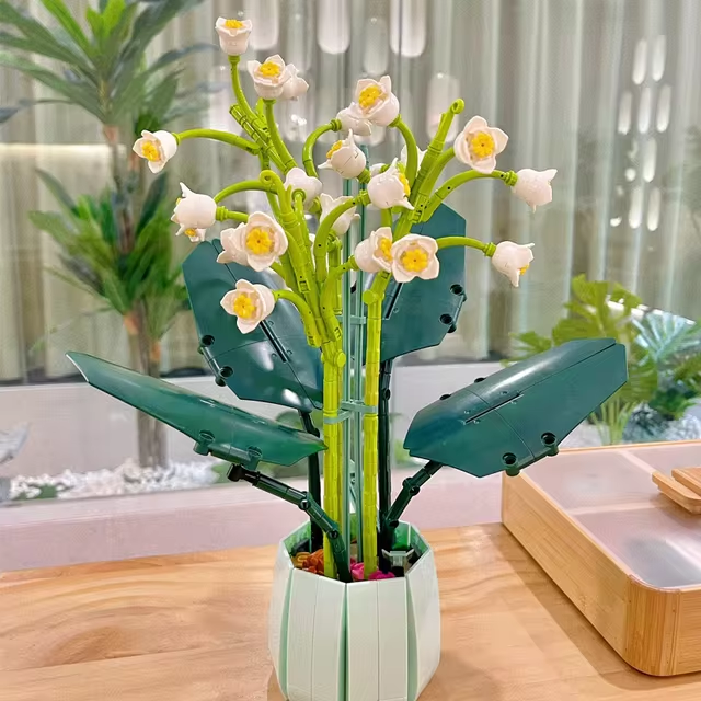 Bell Orchid Building Brick Potted Flower F07M9-2(101) – Wizardi