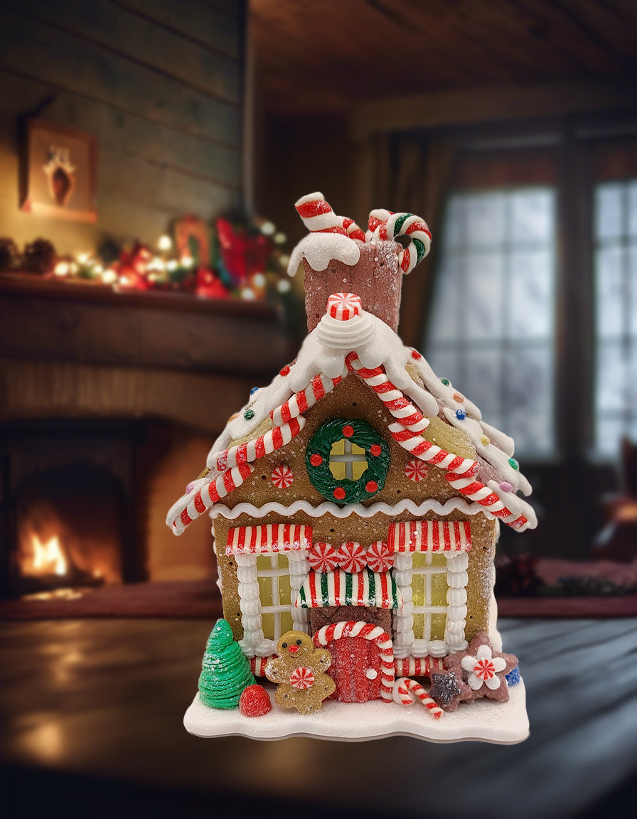 Christmas Gingerbread Candy House. Wizardi Festive Decoration F07-N2-2