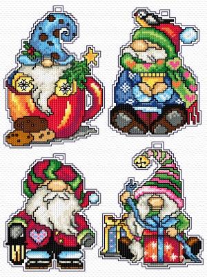 Christmas Gnomes 138CS Counted Cross-Stitch Kit - Wizardi
