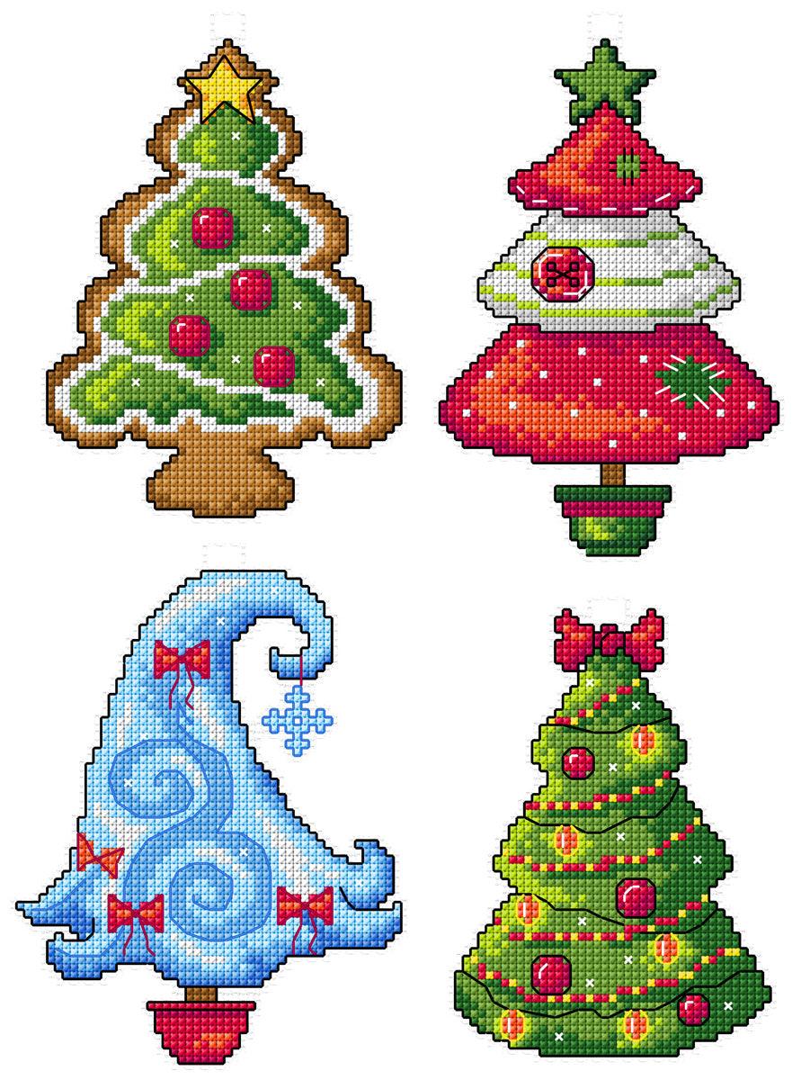 Christmas Trees 141CS Counted Cross-Stitch Kit – Wizardi for Printable Free Christmas Tree Cross Stitch Patterns