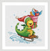 Dragon on a sled - PDF Cross Stitch Pattern - Wizardi