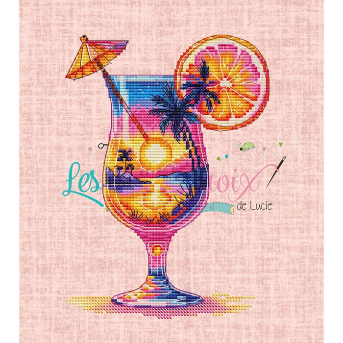 Sunset cocktail - PDF Cross Stitch Pattern