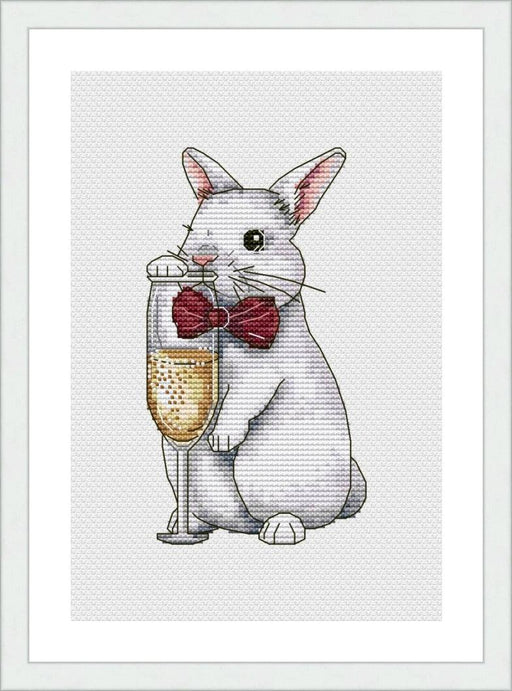 Bunny with Champagne. - PDF Cross Stitch Pattern - Wizardi