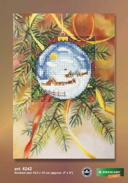 Complete counted cross stitch kit - greetings card "Christmas Bauble" 6242 - Wizardi