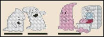 Pink Ghost - PDF Free Cross Stitch Pattern - Wizardi