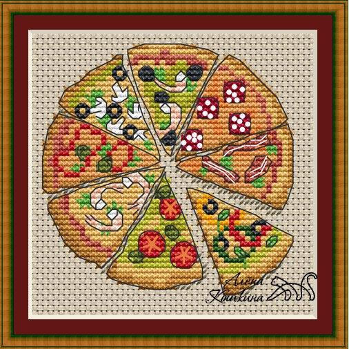 Pizza Free Pattern - PDF Cross Stitch Pattern - Wizardi