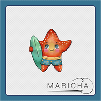 The Surfer Starfish - PDF Cross Stitch Pattern