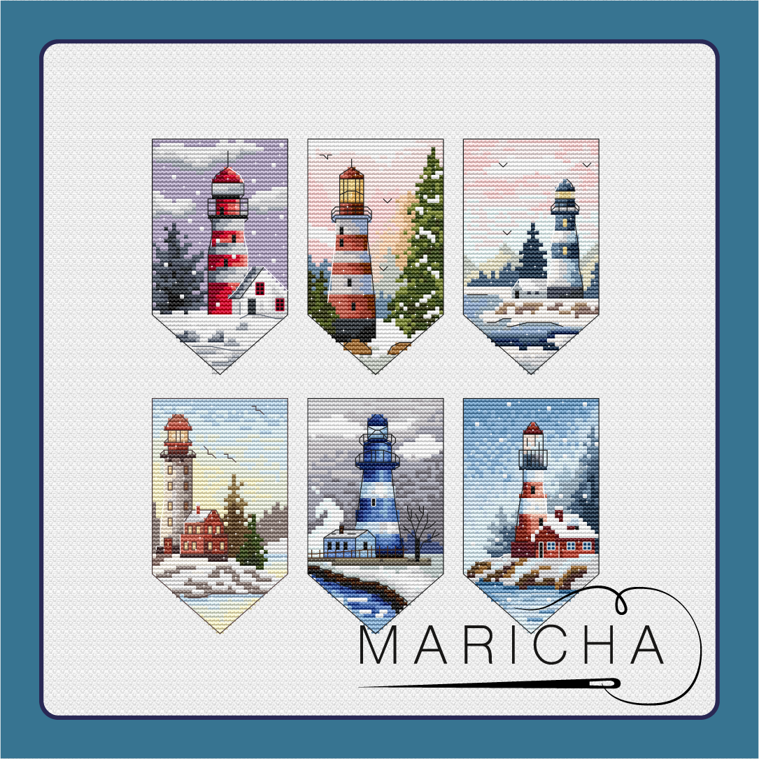 Set. Flag Lighthouse - PDF Cross Stitch Pattern – Wizardi
