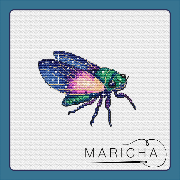 Cosmo Cicada - PDF Cross Stitch Pattern