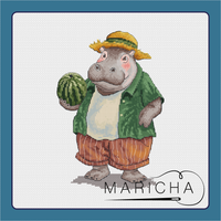Hippopotamus - PDF Cross Stitch Pattern