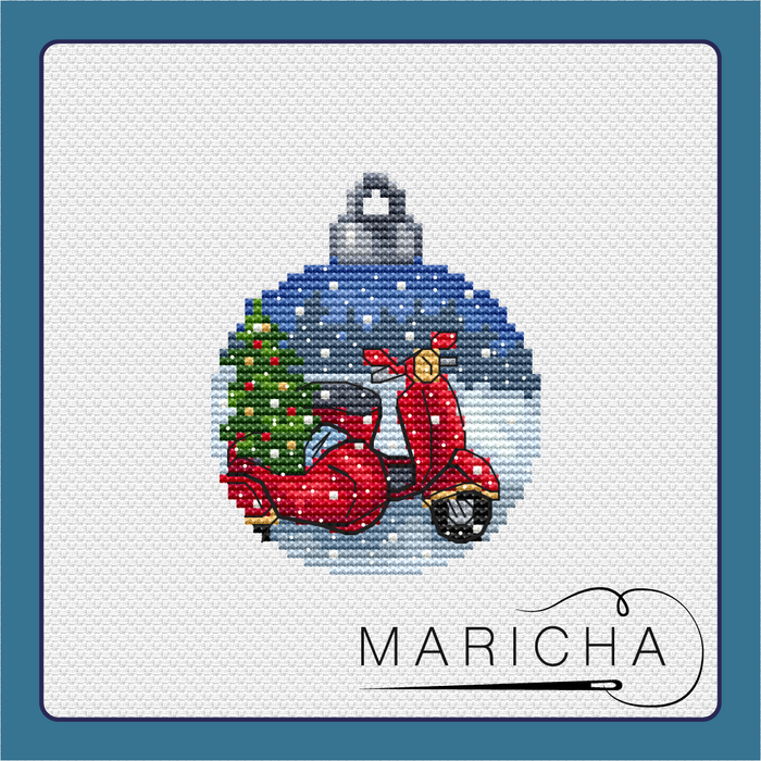 Christmas Ball. Moped - PDF Cross Stitch Pattern