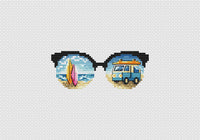 Sunglasses Surfing - PDF Cross Stitch Pattern