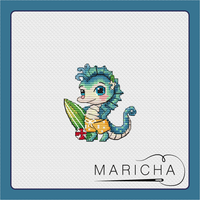 Seahorse Surfer - PDF Cross Stitch Pattern