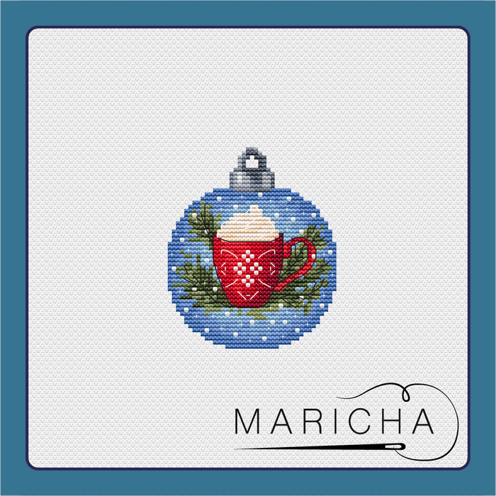 Christmas ornament. Creamy cocoa - PDF Cross Stitch Pattern