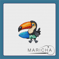 Toucan Surfer - PDF Cross Stitch Pattern