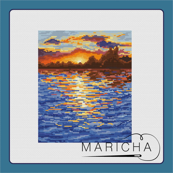 Sunset on the river - PDF Cross Stitch Pattern