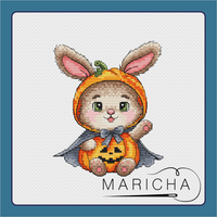 Pumpkin Bunny - PDF Cross Stitch Pattern