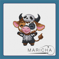 The Skeleton Bull - PDF Cross Stitch Pattern