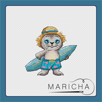 The Surfer Navy Seal - PDF Cross Stitch Pattern