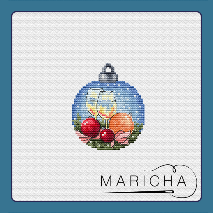 Christmas ornament. Wine - PDF Cross Stitch Pattern