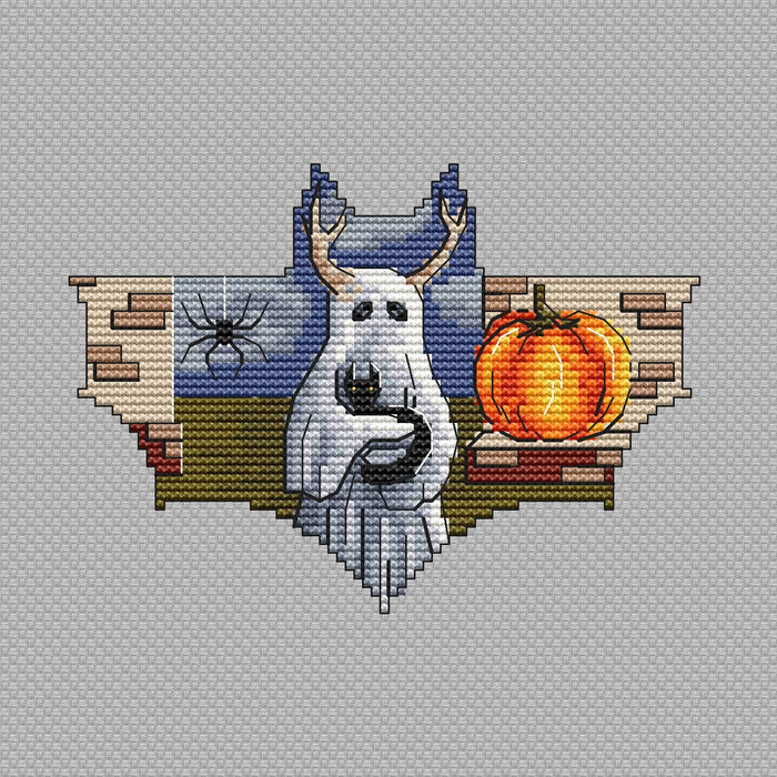 Ghost cat - PDF Cross Stitch Pattern