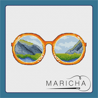 Glasses. In the Mountains - PDF Cross Stitch Pattern