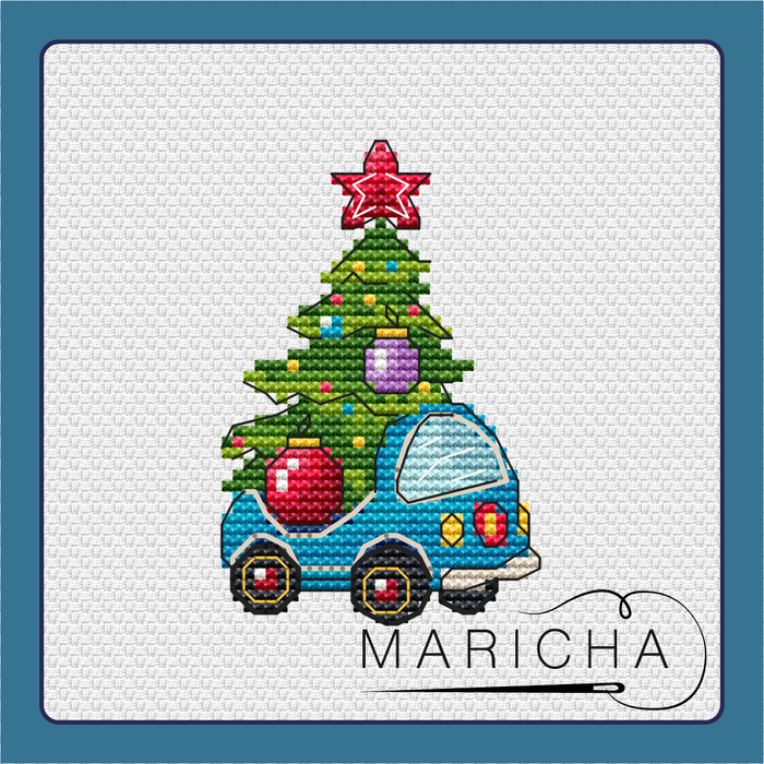 Toy Blue Car - PDF Cross Stitch Pattern