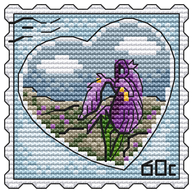 Iris ensata - PDF Cross Stitch Pattern