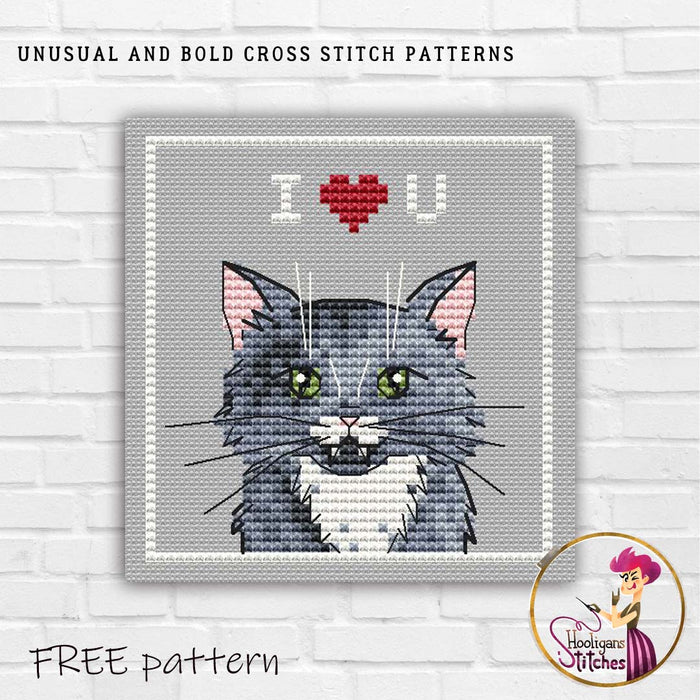 I love U - Free PDF Cross Stitch Pattern