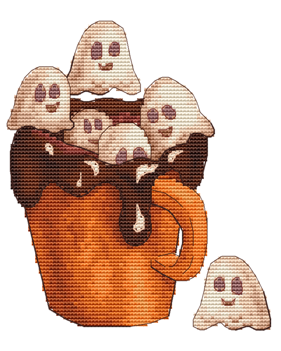 Ghostly cocoa - PDF Cross Stitch Pattern