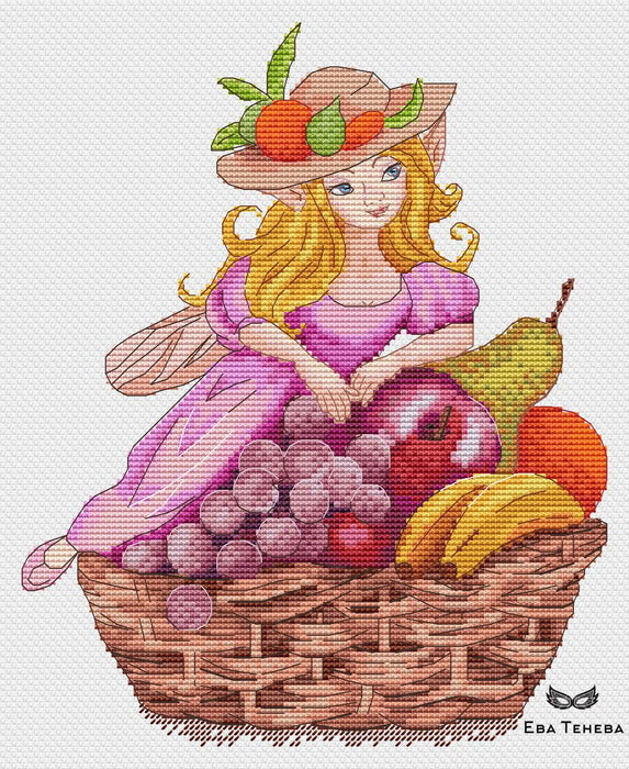 Summer Elves. Fruit Fairy - PDF Cross Stitch Pattern