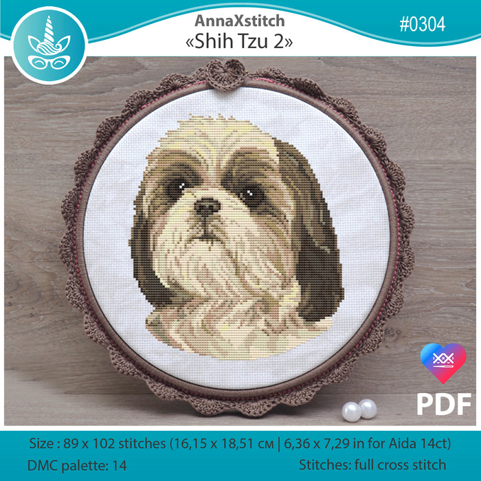 Shih Tzu 2 - PDF Cross Stitch Pattern