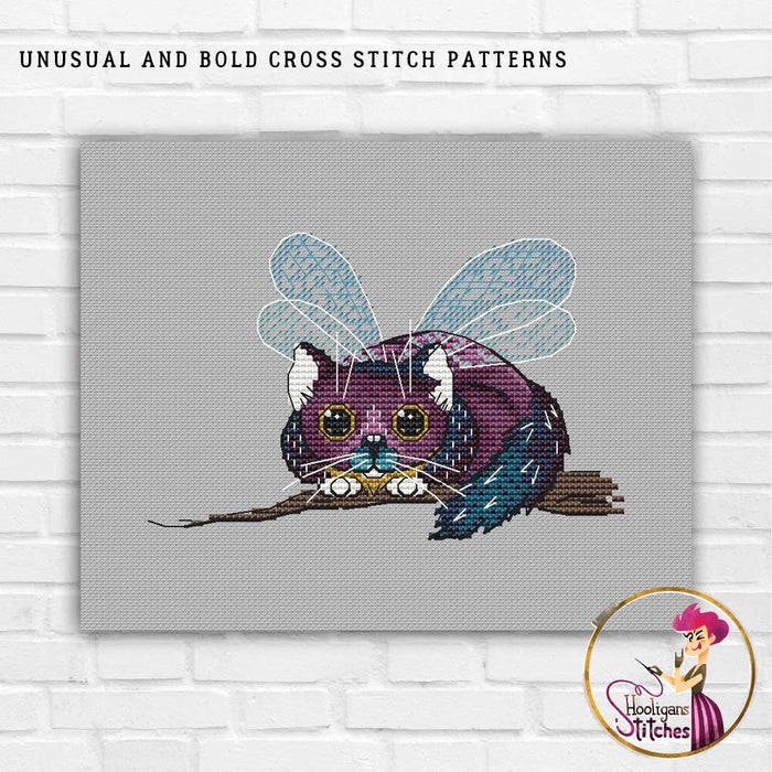 Dragonfly cat - PDF Cross Stitch Pattern