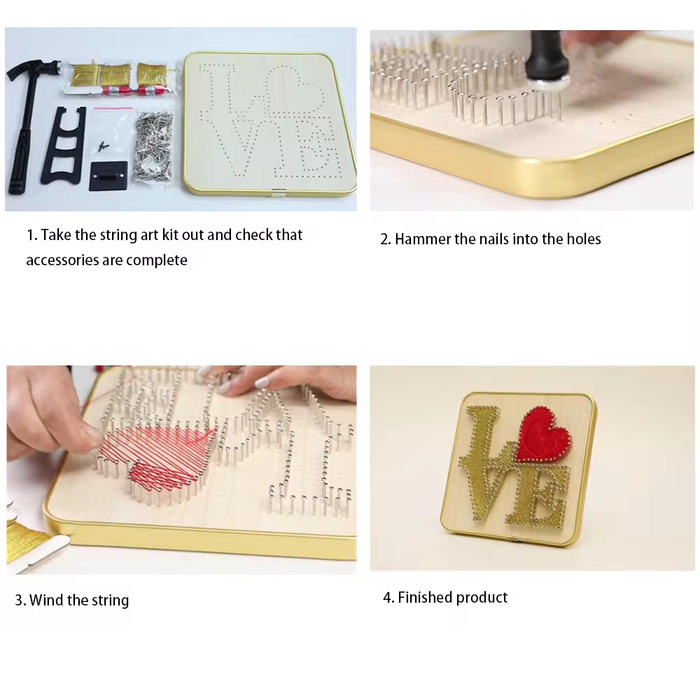 Apple String Art Kit with Stand. Simple Decorative DIY String Art Craft Kit M1-2 DHBC28021