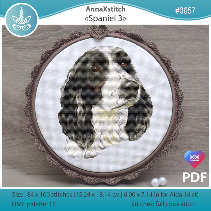 Spaniel 3 - PDF Cross Stitch Pattern