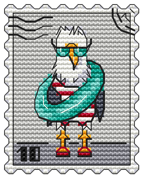 Postage Stamp. Seagull - PDF Cross Stitch Pattern