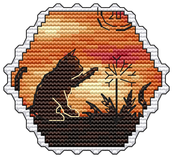 Sunset. Post Stamps - PDF Cross Stitch Pattern