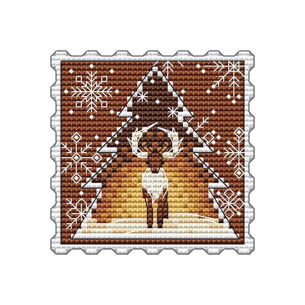 Gingerbread Deer - PDF Cross Stitch Pattern