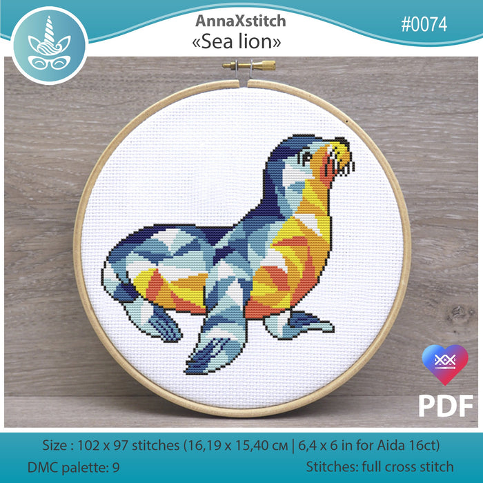 Sea lion - PDF Cross Stitch Pattern