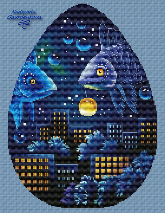 Guardians of the Night City - PDF Cross Stitch Pattern