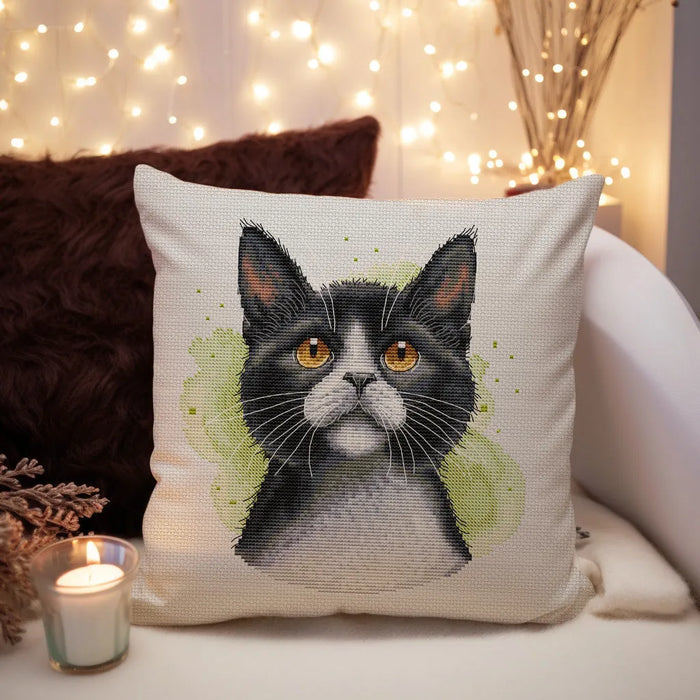 Tuxedo Cat Comb - PDF Cross Stitch Pattern