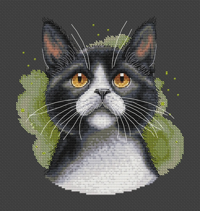 Tuxedo Cat Comb - PDF Cross Stitch Pattern