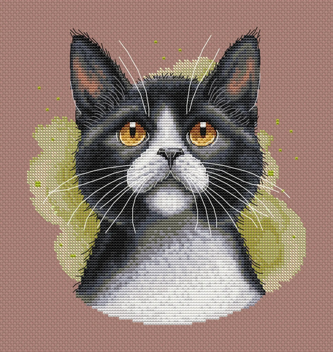 Tuxedo Cat Comb - PDF Cross Stitch Pattern