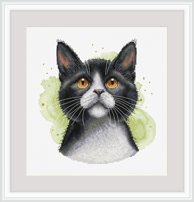 Tuxedo Cat Comb - PDF Cross Stitch Pattern