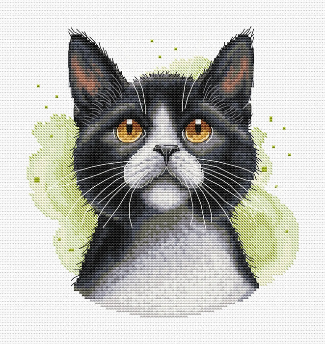 Tuxedo Cat Comb - PDF Cross Stitch Pattern