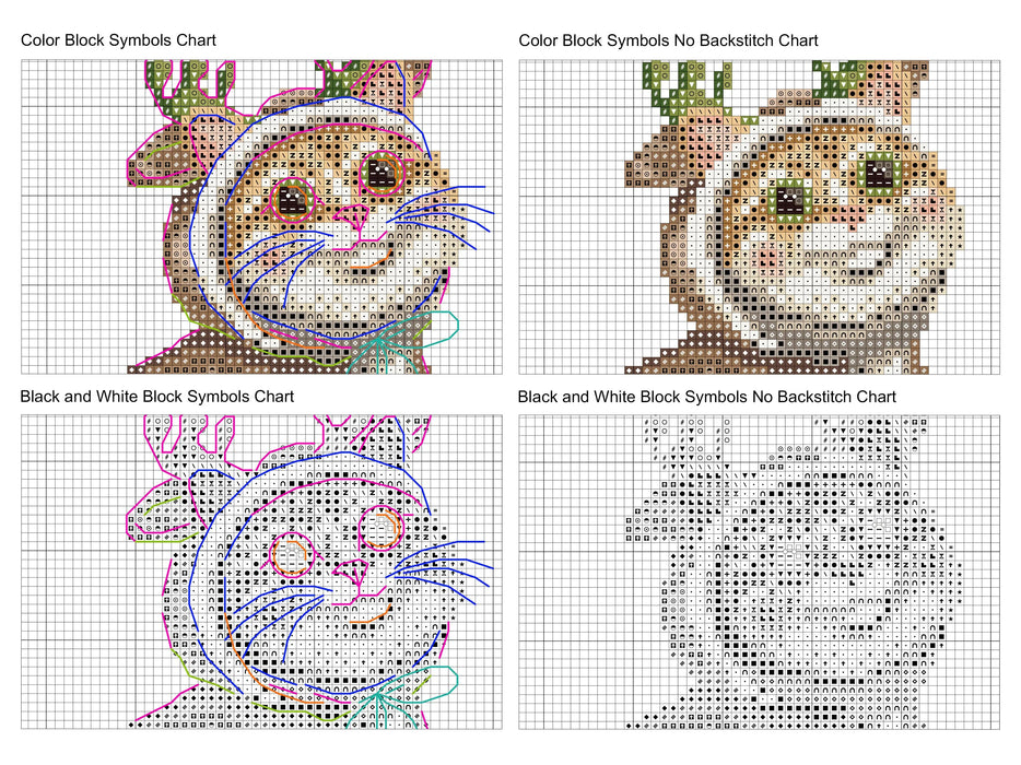 Deer Kitten Comb - PDF Cross Stitch Pattern