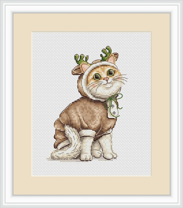 Deer Kitten Comb - PDF Cross Stitch Pattern