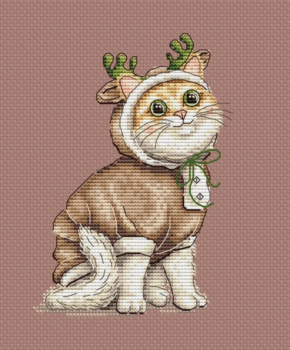 Deer Kitten Comb - PDF Cross Stitch Pattern